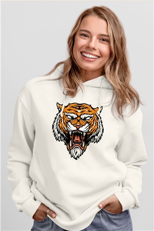 Kaplan Beyaz Unisex Hoodie