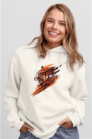 Kaplan Beyaz Unisex Hoodie