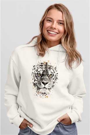 Kaplan Beyaz Unisex Hoodie