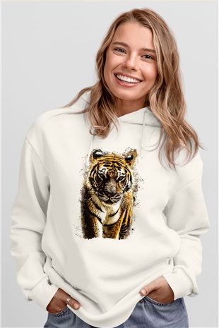 Kaplan Beyaz Unisex Hoodie