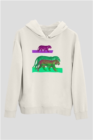 Kaplan Beyaz Unisex Hoodie