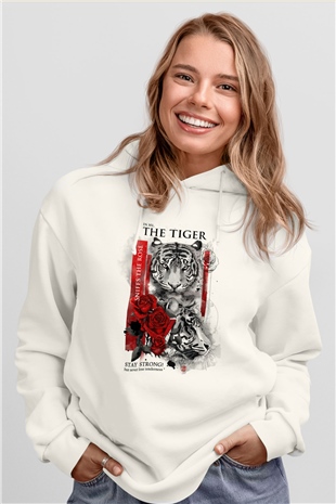 Kaplan Beyaz Unisex Hoodie
