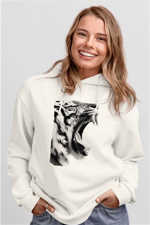 Kaplan Beyaz Unisex Hoodie