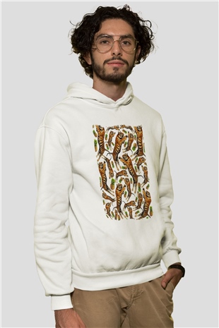 Kaplan Beyaz Unisex Hoodie