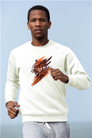Kaplan Beyaz Unisex Sweatshirt
