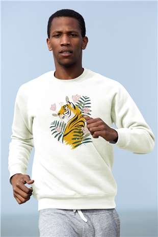Kaplan Beyaz Unisex Sweatshirt