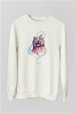 Kaplan Beyaz Unisex Sweatshirt