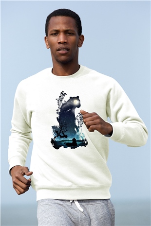 Kaplan Beyaz Unisex Sweatshirt