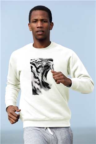 Kaplan Beyaz Unisex Sweatshirt