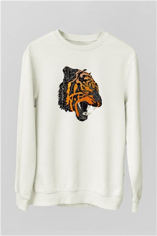 Kaplan Beyaz Unisex Sweatshirt