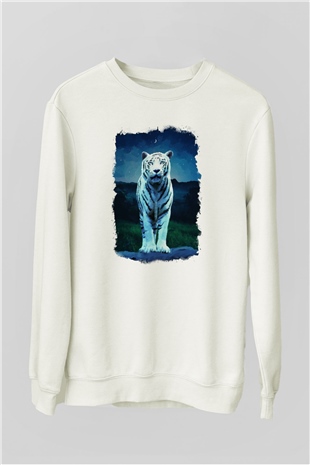 Kaplan Beyaz Unisex Sweatshirt