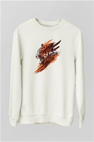 Kaplan Beyaz Unisex Sweatshirt