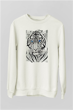 Kaplan Beyaz Unisex Sweatshirt