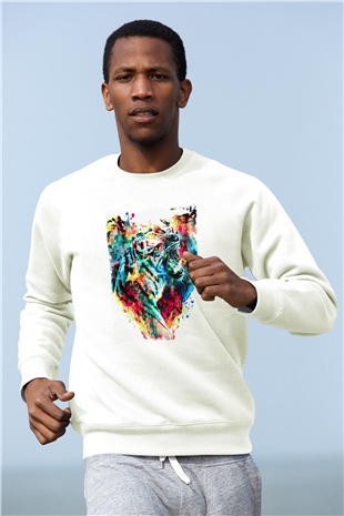 Kaplan Beyaz Unisex Sweatshirt