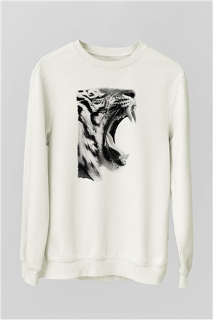 Kaplan Beyaz Unisex Sweatshirt