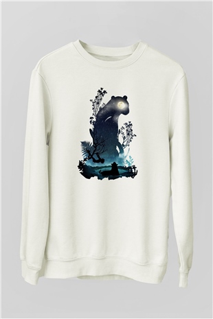 Kaplan Beyaz Unisex Sweatshirt