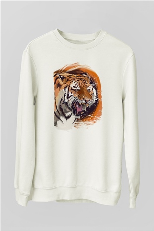 Kaplan Beyaz Unisex Sweatshirt