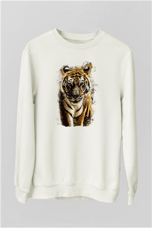 Kaplan Beyaz Unisex Sweatshirt