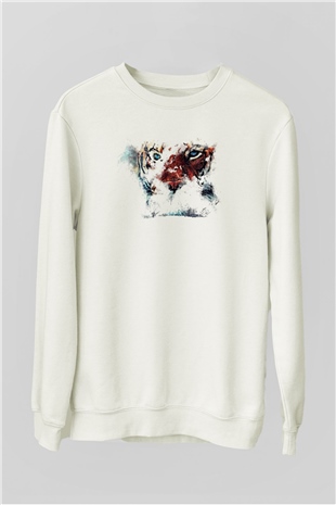 Kaplan Beyaz Unisex Sweatshirt