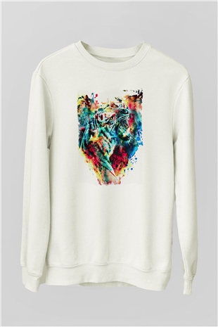 Kaplan Beyaz Unisex Sweatshirt