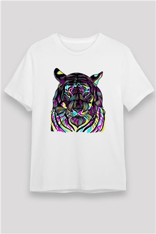 Kaplan Beyaz Unisex Tişört T-Shirt - TişörtFabrikası