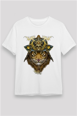 Kaplan Beyaz Unisex Tişört T-Shirt - TişörtFabrikası