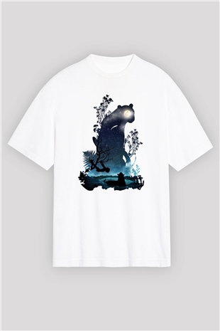 Kaplan Beyaz Oversize Tişört Oversize T-shirt - TişörtFabrikası