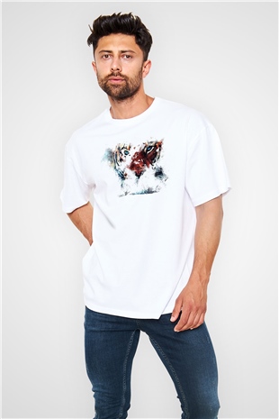 Kaplan Beyaz Oversize Tişört Oversize T-shirt - TişörtFabrikası