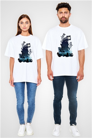 Kaplan Beyaz Oversize Tişört Oversize T-shirt - TişörtFabrikası