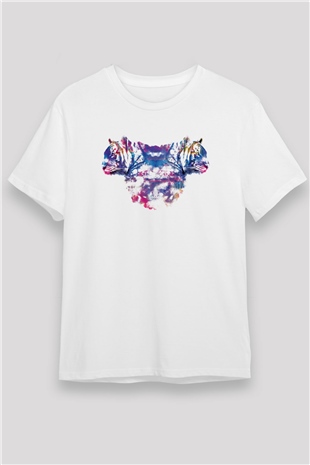 Kaplan Beyaz Unisex Tişört T-Shirt - TişörtFabrikası