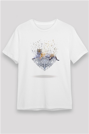 Kaplan Beyaz Unisex Tişört T-Shirt - TişörtFabrikası