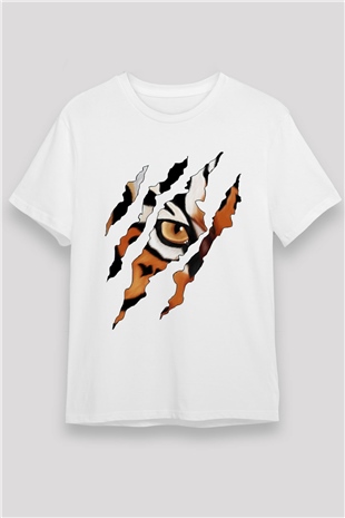 Kaplan Beyaz Unisex Tişört T-Shirt - TişörtFabrikası