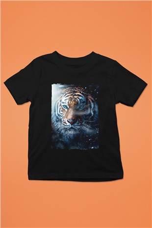 Kaplan Siyah Unisex Çocuk Tişört