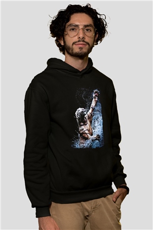 Kaplan Siyah Unisex Hoodie