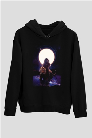 Kaplan Siyah Unisex Hoodie