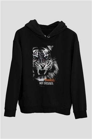 Kaplan Siyah Unisex Hoodie