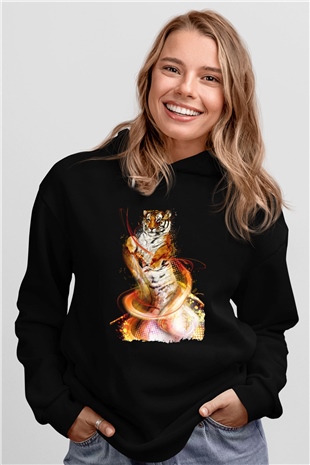Kaplan Siyah Unisex Hoodie