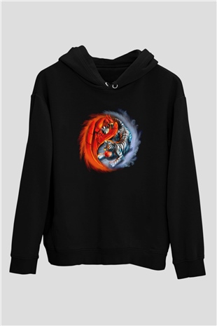 Kaplan Siyah Unisex Hoodie