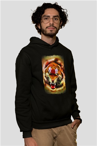 Kaplan Siyah Unisex Hoodie