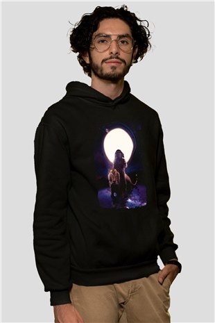 Kaplan Siyah Unisex Hoodie