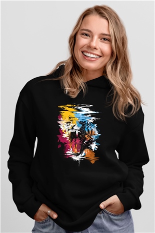Kaplan Siyah Unisex Hoodie