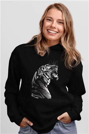 Kaplan Siyah Unisex Hoodie