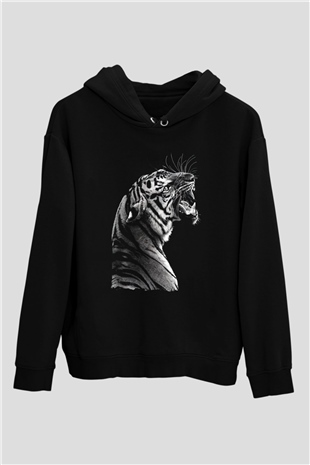 Kaplan Siyah Unisex Hoodie