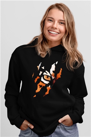 Kaplan Siyah Unisex Hoodie