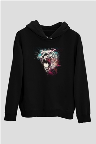 Kaplan Siyah Unisex Hoodie