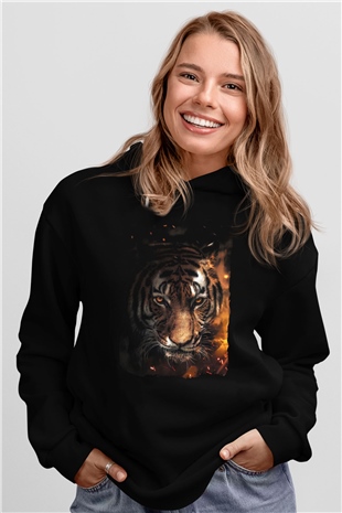 Kaplan Siyah Unisex Hoodie