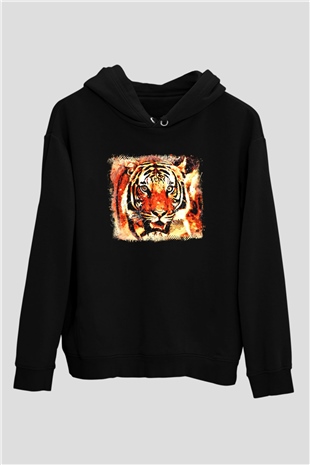 Kaplan Siyah Unisex Hoodie