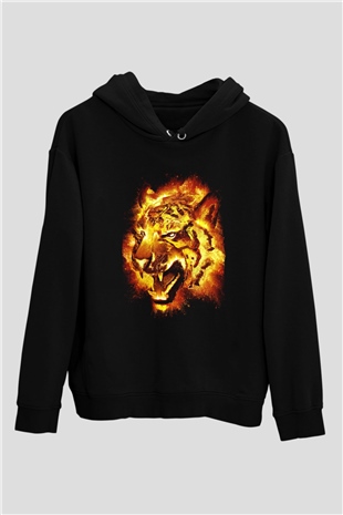 Kaplan Siyah Unisex Hoodie