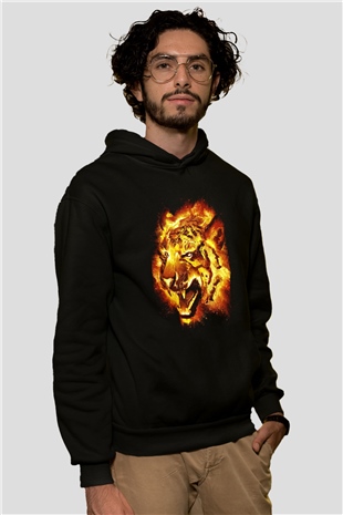 Kaplan Siyah Unisex Hoodie