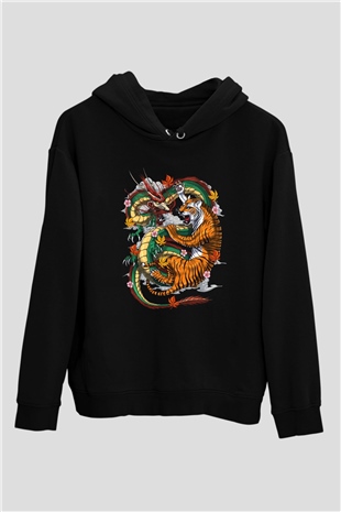 Kaplan Siyah Unisex Hoodie